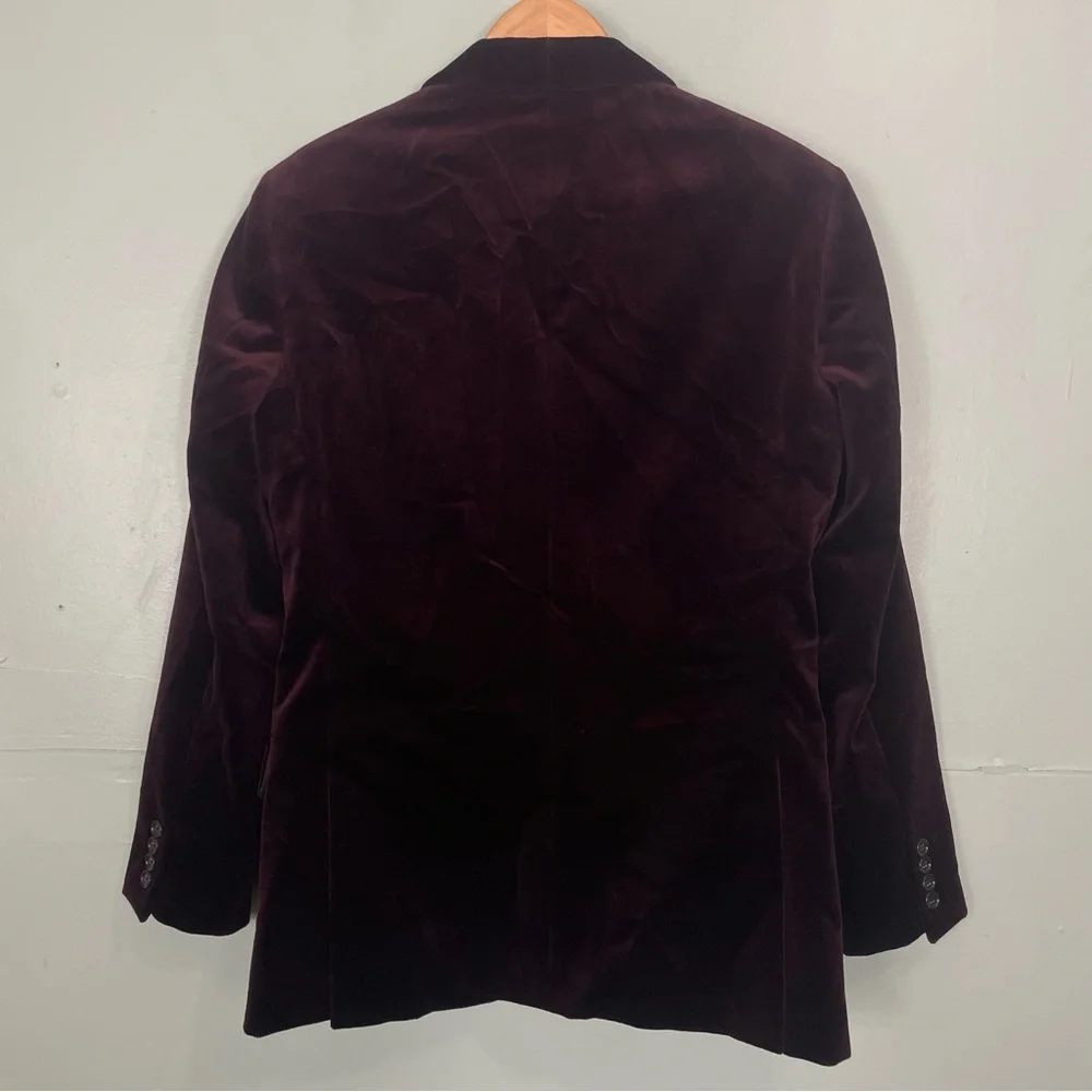 J.Crew Shawl Collar Dinner Jacket in Velvet Ludlow Slim Fit Vintage Cabernet 38R